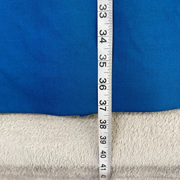 J Crew Dress Womens 8 Blue Suiting Fit Flare Sleeveless Office Ruffle Wool - Picture 4 of 8